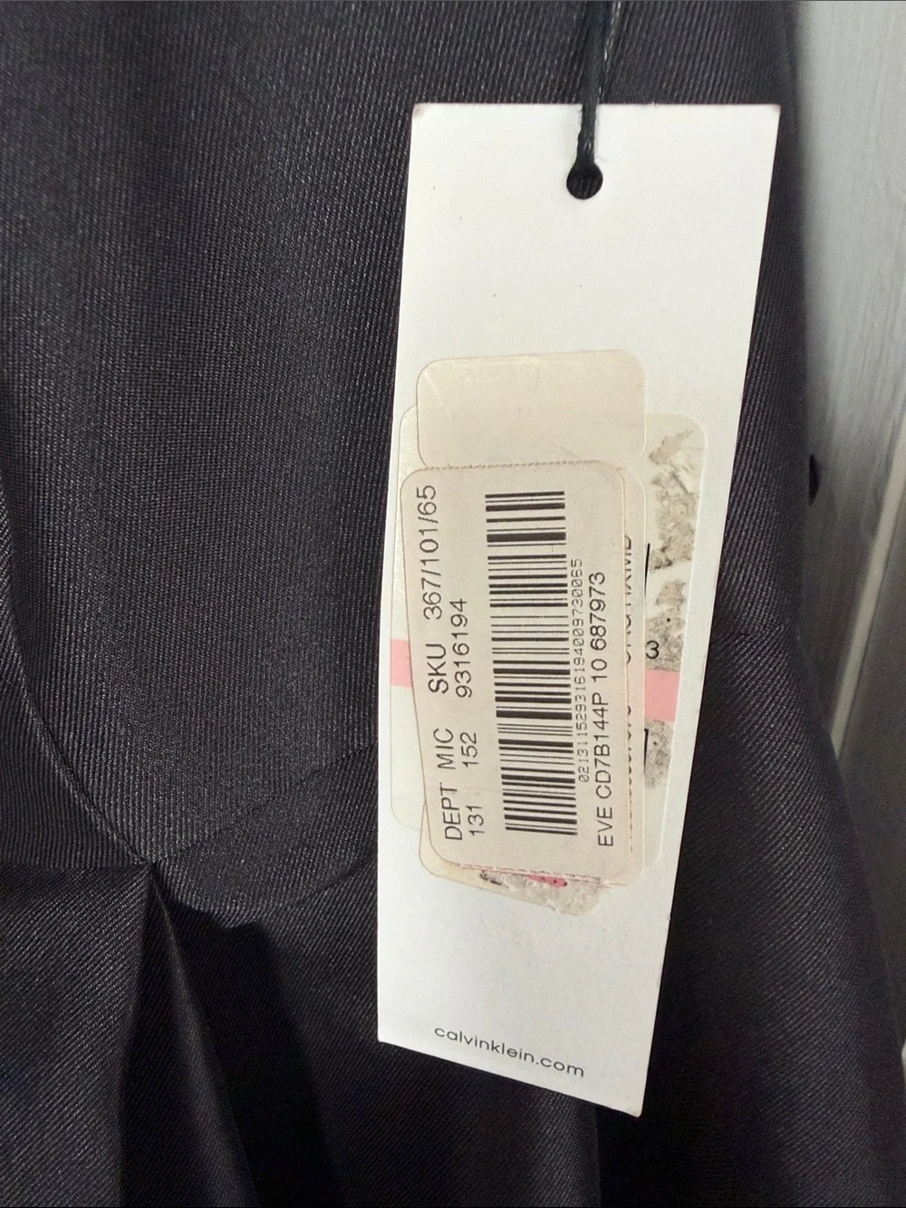 Calvin Klein Black Satin High-Low V-Neck Evening Gown - Picture 5 of 6